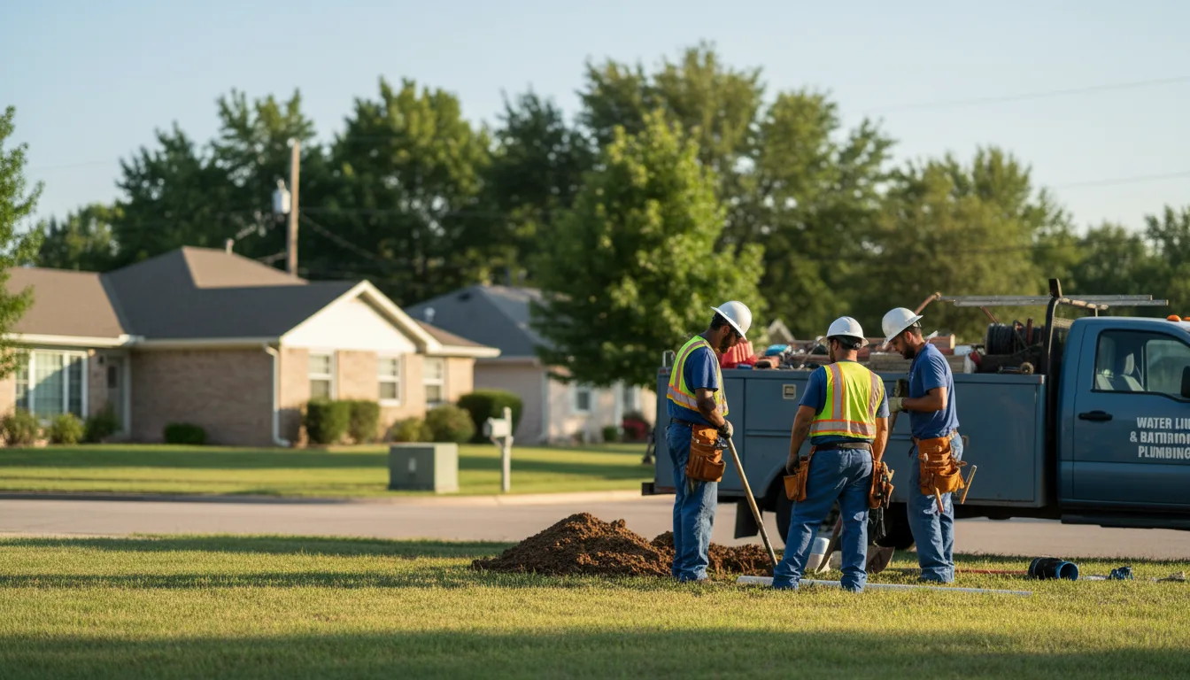 Residential water line and bathroom plumbing service in Cedar Lake, IN